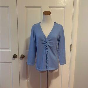Light Blue Ruffled Cardigan